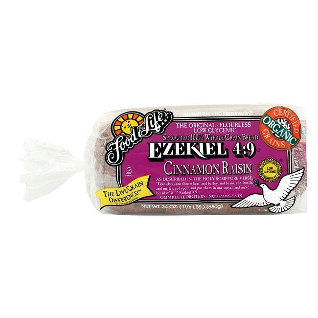 Food For Life Organic Ezekiel 4:9 Cinnamon Raisin Sprouted Whole Grain Bread, 24 Oz (Pack of 6)