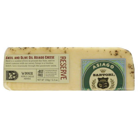 Sartori Basil and Olive Oil Asiago Cheese, 5.3 Oz (Pack of 12)