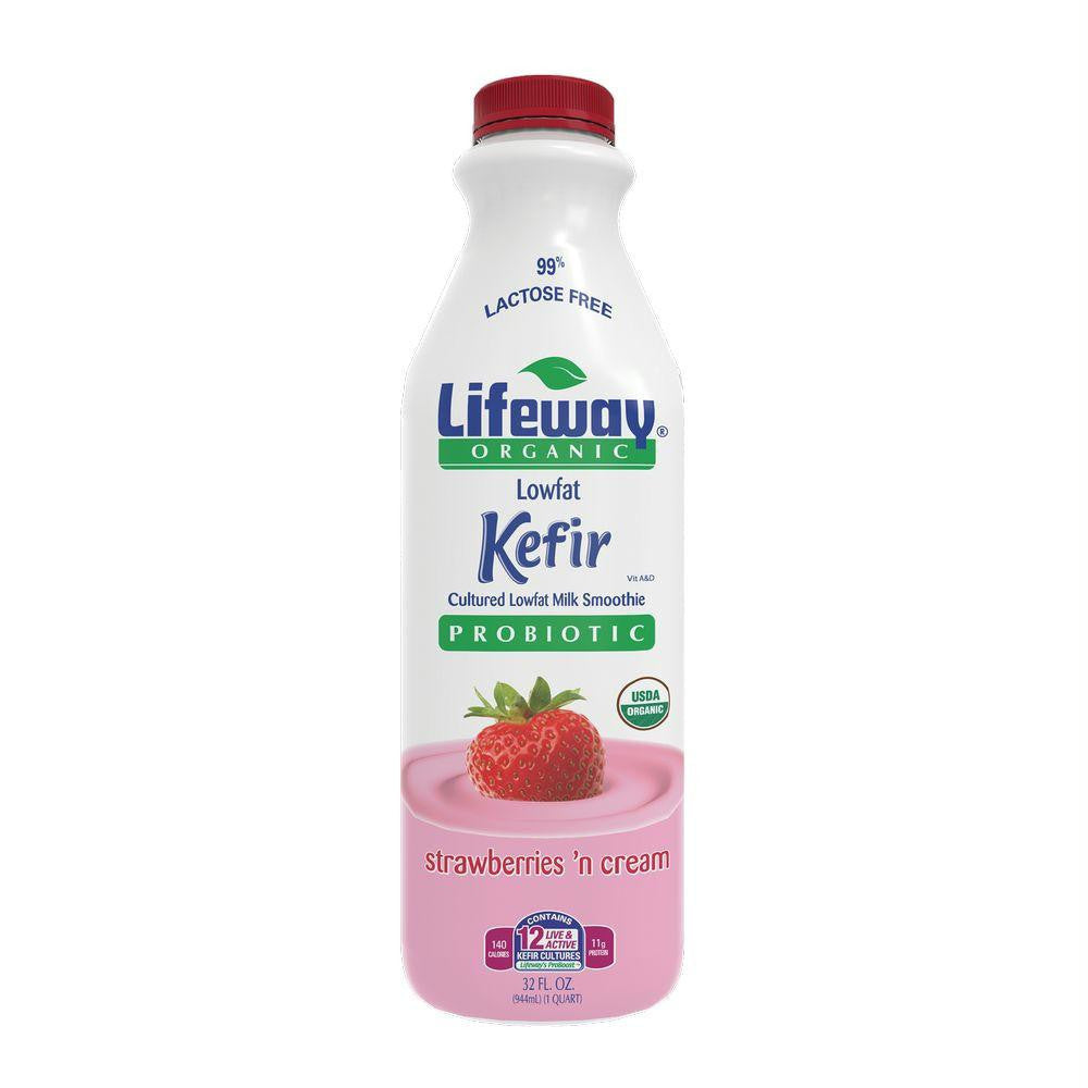 Lifeway Organic Low Fat Strawberry, 32 Oz (Pack of 6)