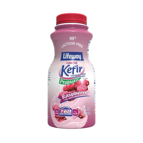 Lifeway Low Fat Raspberry - Single, 8 Oz (Pack of 12)