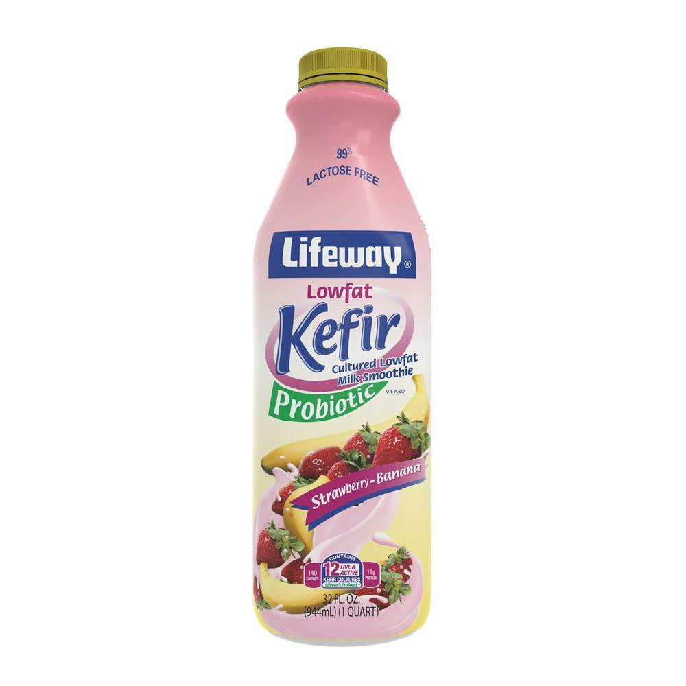 Lifeway Low Fat Strawberry Banana, 32 Oz (Pack of 6)