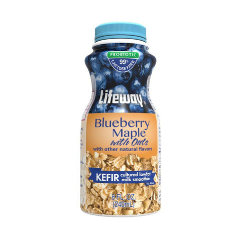 Lifeway Kefir with Oats Blueberry Maple - Single, 8 Oz (Pack of 12)