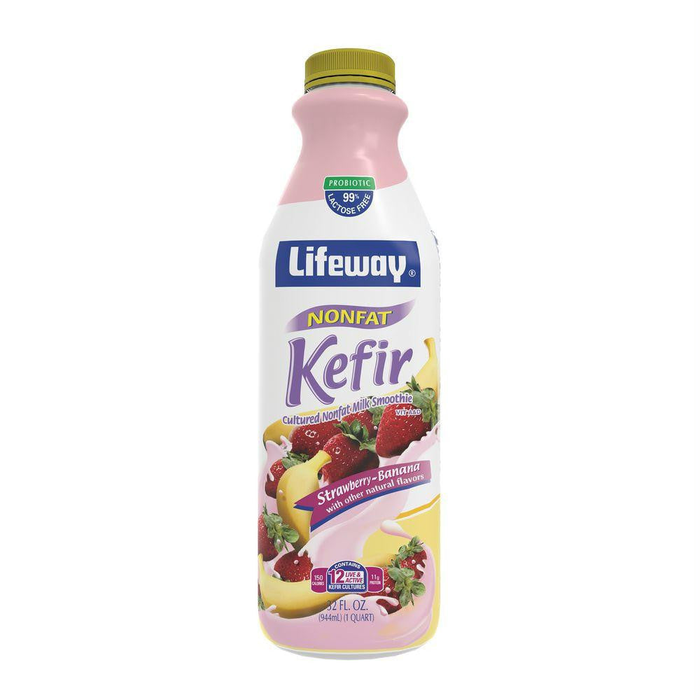 Lifeway Nonfat Strawberry Banana, 32 Oz (Pack of 6)