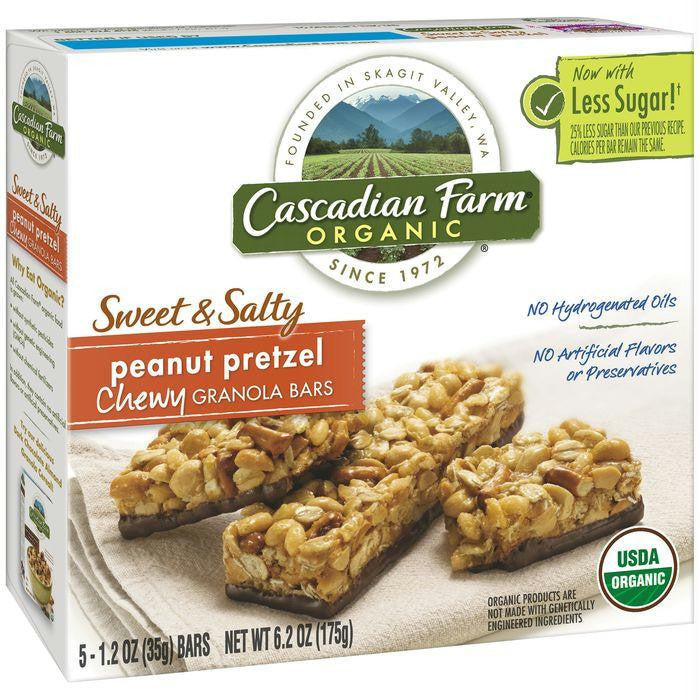 Cascadian Farm Organic Sweet & Salty Peanut Pretzel Chewy Granola Bars 5 ct.  (Pack of 12)