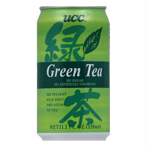 UCC Green Tea Can, 11.1 FO (Pack of 24)