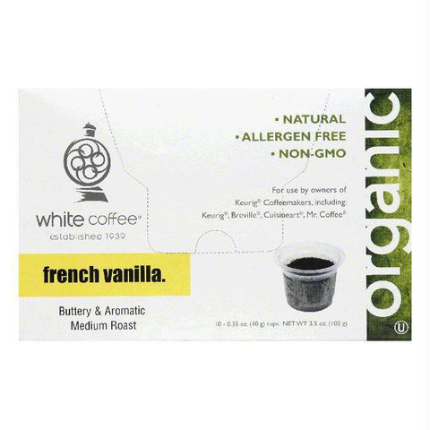 White Coffee Cups French Vanilla Medium Roast Coffee, 10 ea (Pack of 4)