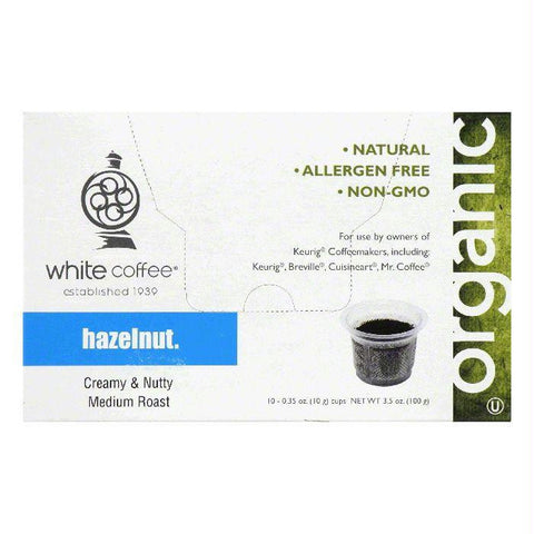 White Coffee Cups Hazelnut Medium Roast Coffee, 10 ea (Pack of 4)