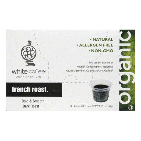 White Coffee Cups French Roast Dark Roast Coffee, 10 ea (Pack of 4)