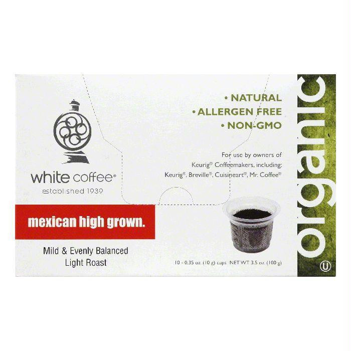 White Coffee Cups Mexican High Grown Light Roast Coffee, 10 ea (Pack of 4)