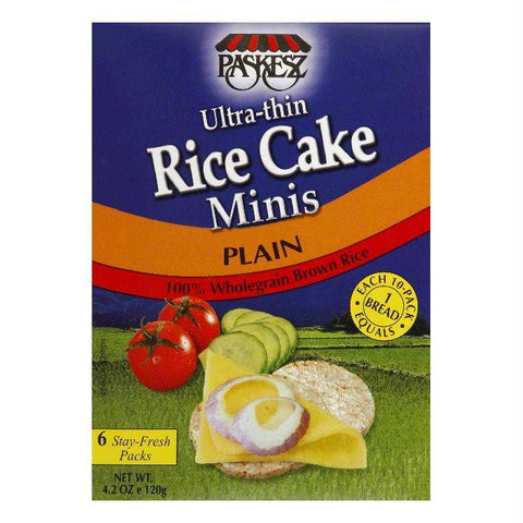 Paskesz Joray Rice Cakes Plain Thin Mini, 4.2 OZ (Pack of 12)