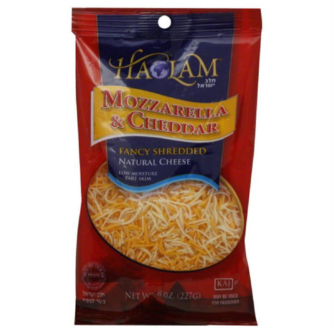 Haolam Mozzarella & Cheddar Fancy Shredded Cheese, 8 Oz (Pack of 12)