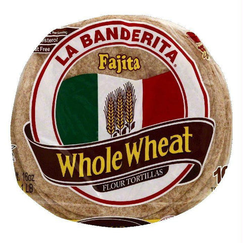 La Banderita Whole Wheat Fajita Flour Tortillas, 16 ea (Pack of 12)