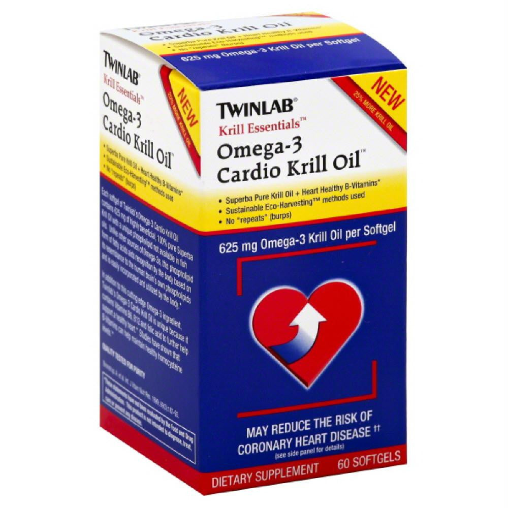 TwinLab 625 mg Omega-3 Cardio Krill Oil Softgels, 60 Sg