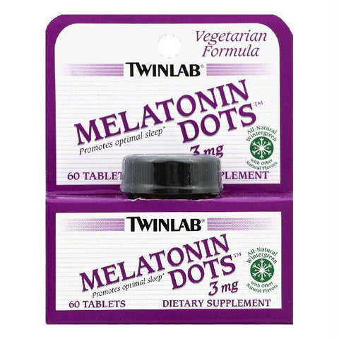 TwinLab Wintergreen Tablets 3 mg Melatonin Dots, 60 ea