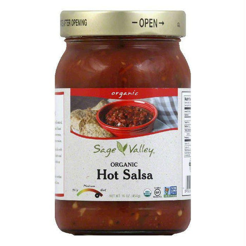 Sage Valley Hot Organic Salsa, 16 Oz (Pack of 12)