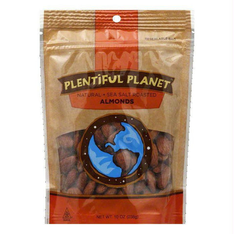 Plentiful Planet Roasted Almond Salted Nut Bag, 10 OZ (Pack of 6)