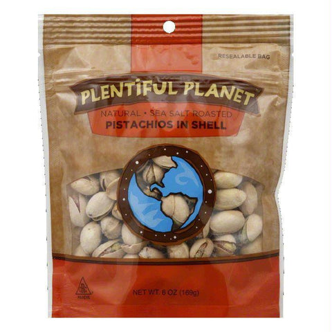 Plentiful Planet Sea Salt Roasted In Shell Pistachios, 6 OZ (Pack of 6)