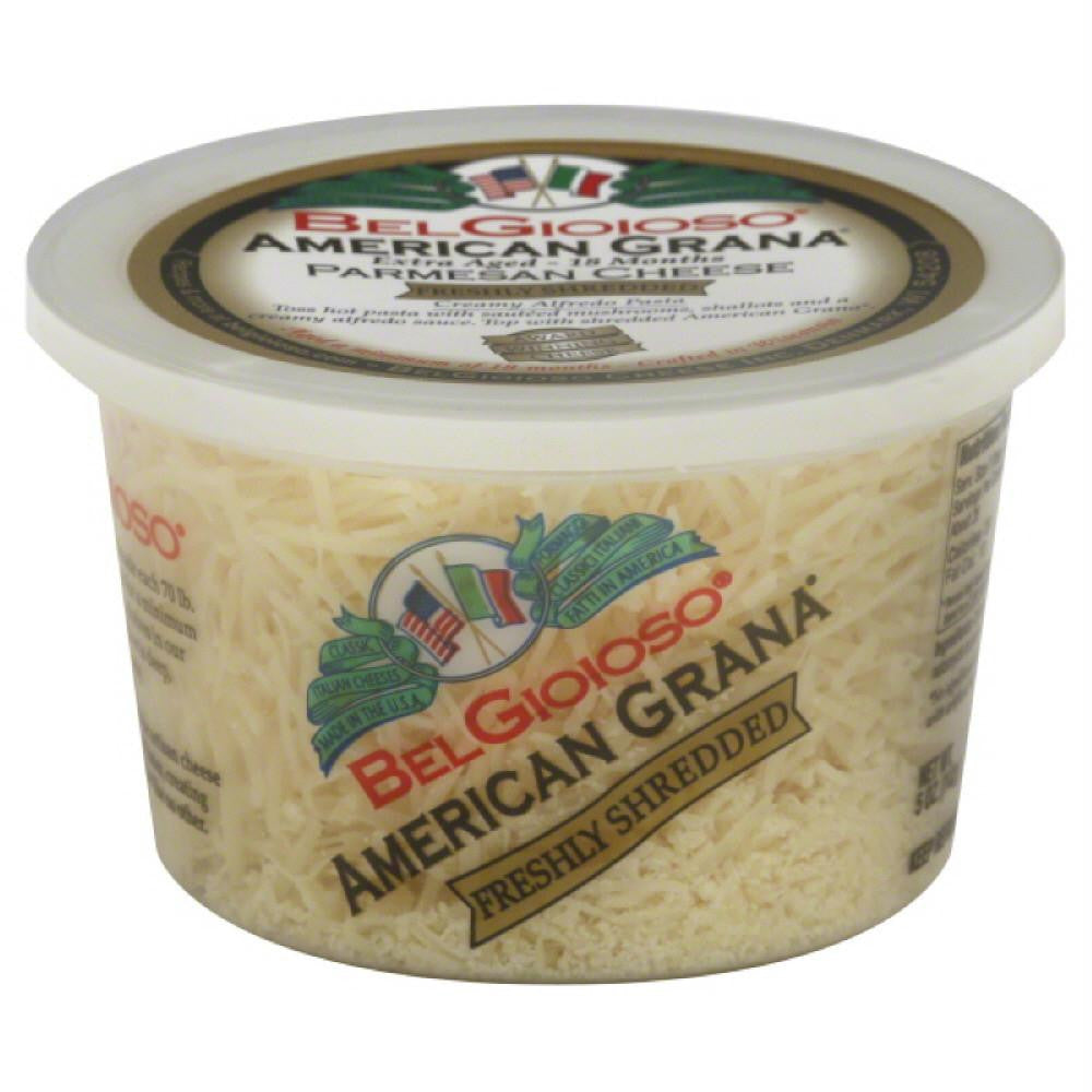 Belgioioso Parmesan American Grana Freshly Shredded Cheese, 5 Oz (Pack of 12)