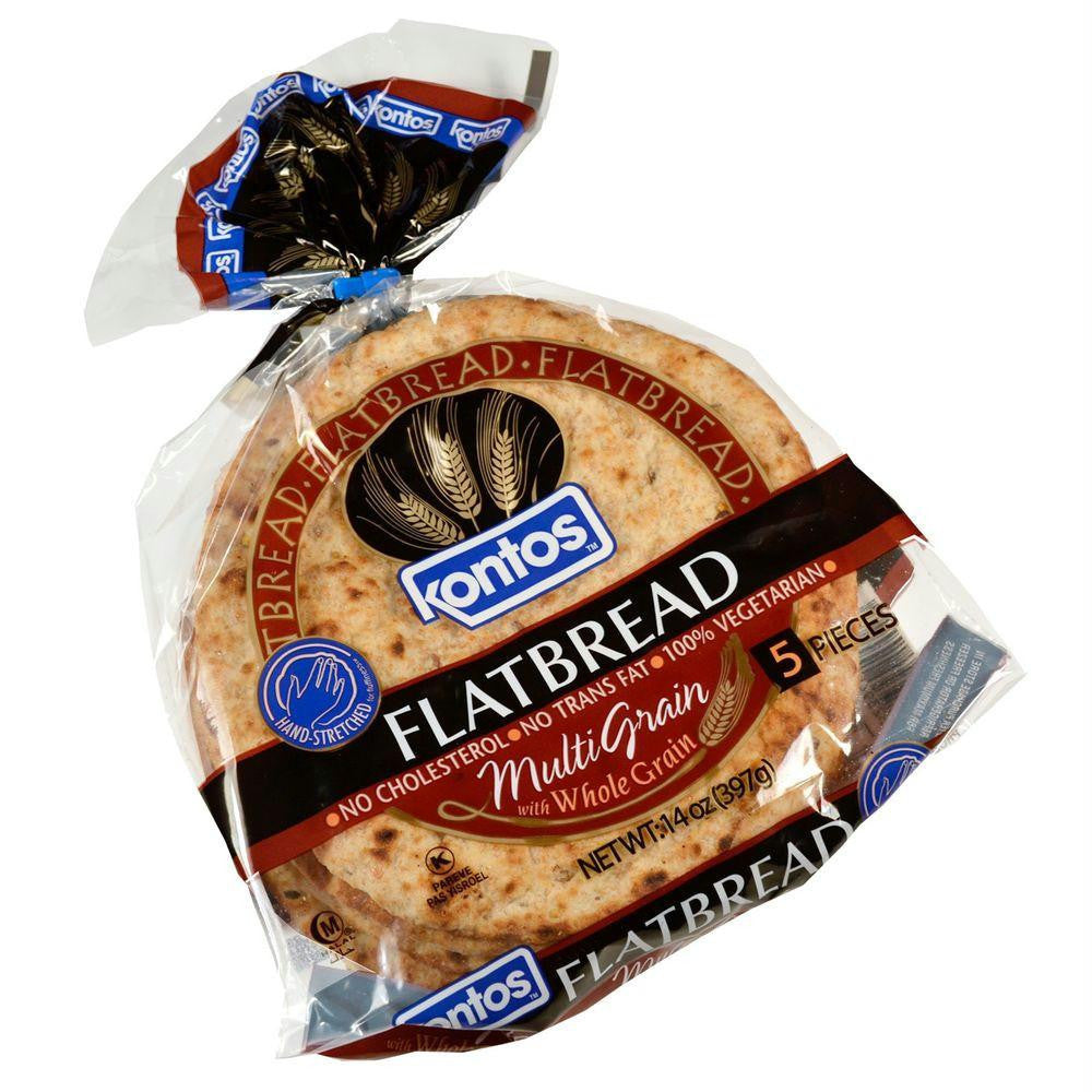 Kontos Multi Grain Flatbread, 14 Oz (Pack of 12)