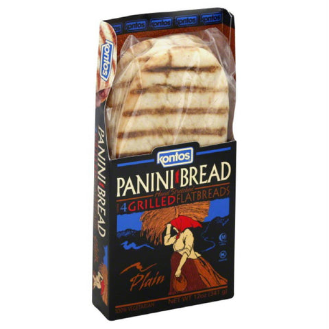 Kontos Plain Panini Bread, 12 Oz (Pack of 12)