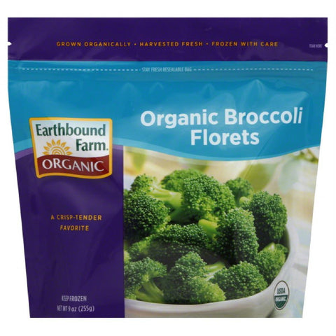 Earthbound Farm Organic Broccoli Florets, 9 Oz (Pack of 12)