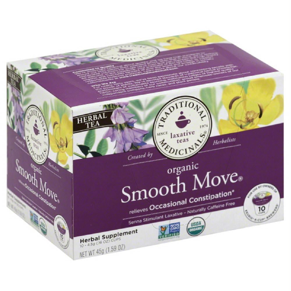 Traditional Medicinals Organic Naturally Caffeine Free Smooth Move Herbal Tea K-Cups, 10 Pc (Pack of 6)