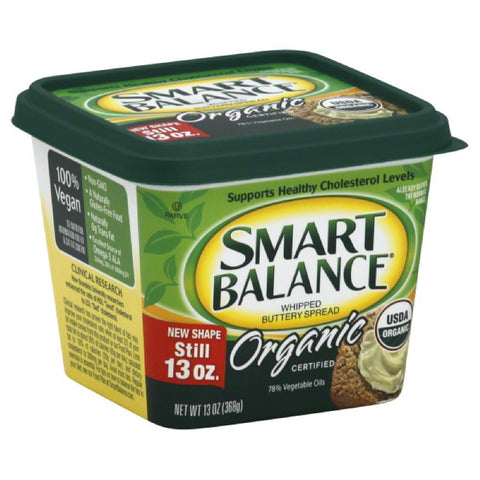 Smart Balance Organic Whipped Buttery Spread, 13 Oz (Pack of 6)