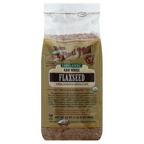 Bobs Red Mill Raw Whole Flaxseed, 24 Oz (Pack of 4)