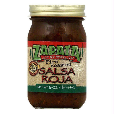 Zapata Medium Fire Roasted Salsa Roja, 16 OZ (Pack of 12)