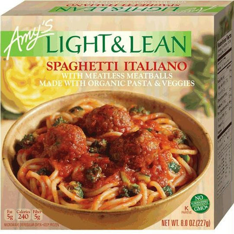 Amy's Light & Lean Spaghetti Italiano Bowl, 8 Oz (Pack of 12)