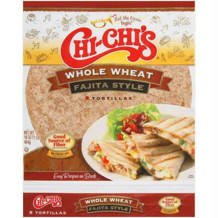 Chi-Chi's Whole Wheat Fajita Style Tortillas 8 ct Bag (Pack of 12)