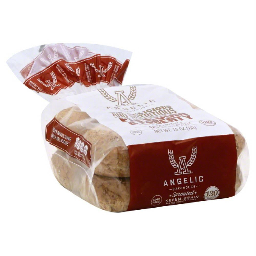 Angelic Bakehouse Sprouted Seven-Grain Hamburger Buns, 16 Oz (Pack of 6)