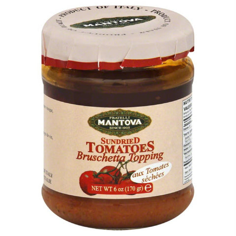 Mantova Sundried Tomatoes Bruschetta Topping, 6 Oz (Pack of 6)