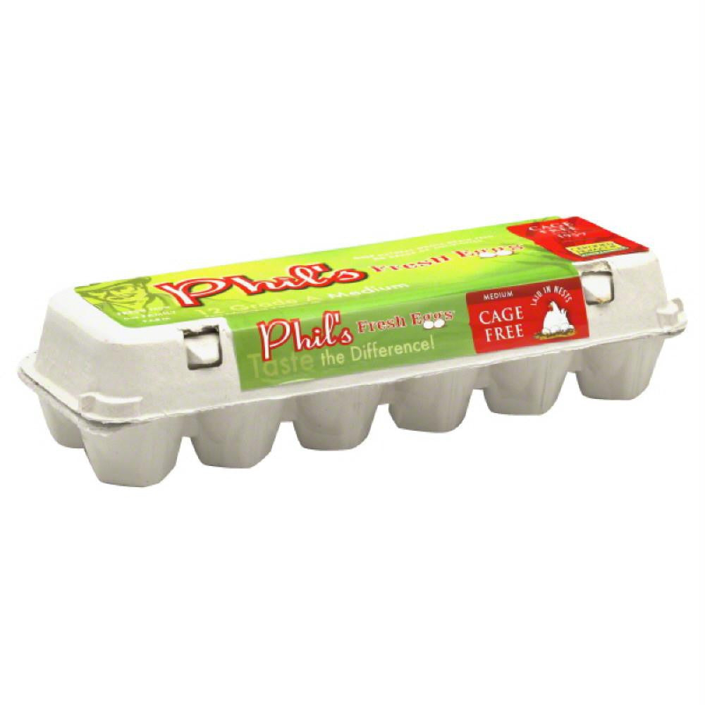 Phils Fresh Eggs Medium Grade A Eggs, 1 Dz (Pack of 15)