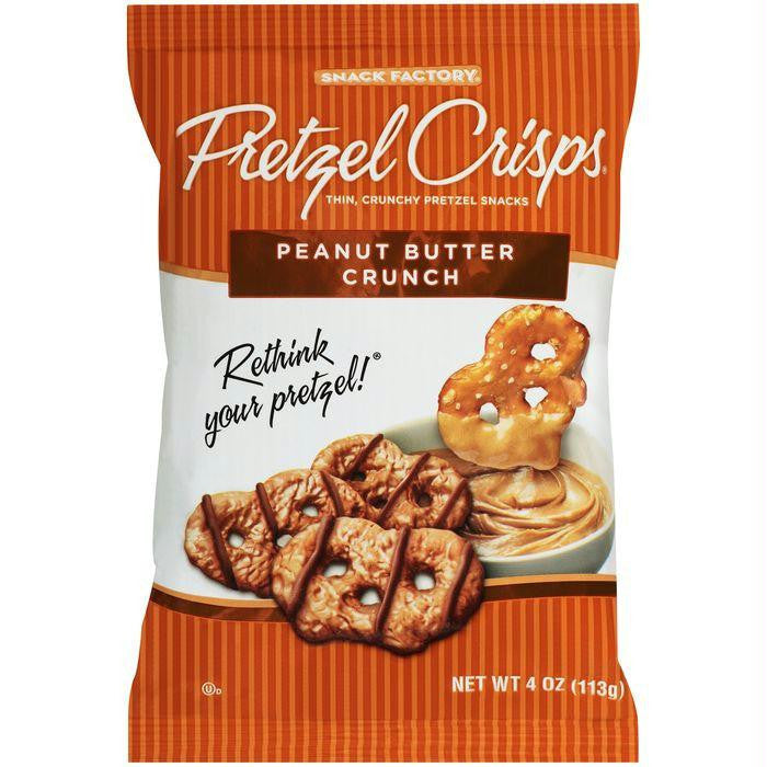 Pretzel Crisps Peanut Butter Crunch Pretzel Crackers 4 Oz Bag (Pack of 12)