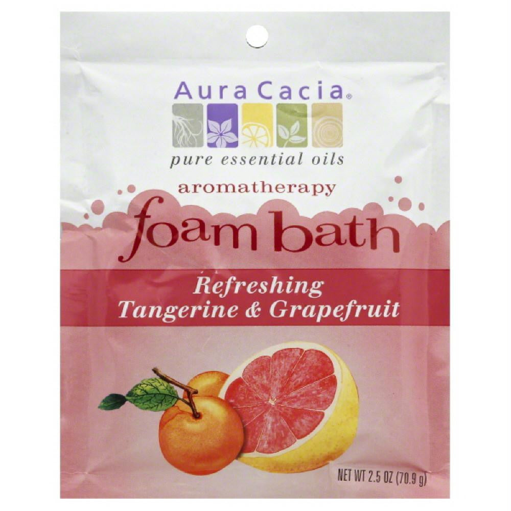 Aura Cacia Refreshing Tangerine & Grapefruit Aromatherapy Foam Bath, 2.5 Oz (Pack of 6)