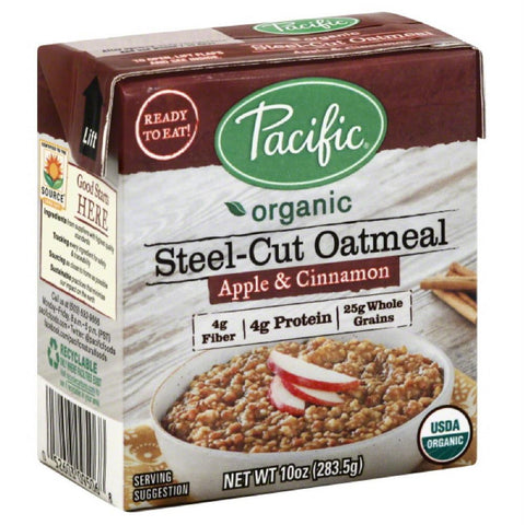 Pacific Apple & Cinnamon Steel-Cut Oatmeal, 10 Oz (Pack of 12)