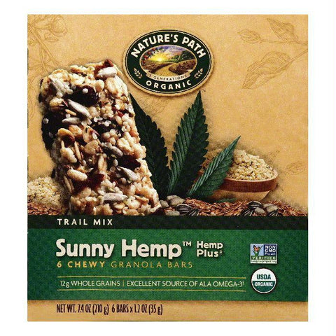 Natures Path Hemp Plus Sunny Hemp Trail Mix Chewy Granola Bars, 6 ea (Pack of 6)