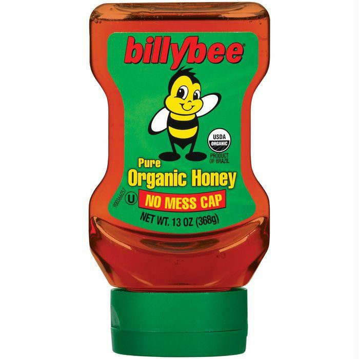 Honey Pure Organic Billybee Honey 13 Oz Squeeze  (Pack of 6)