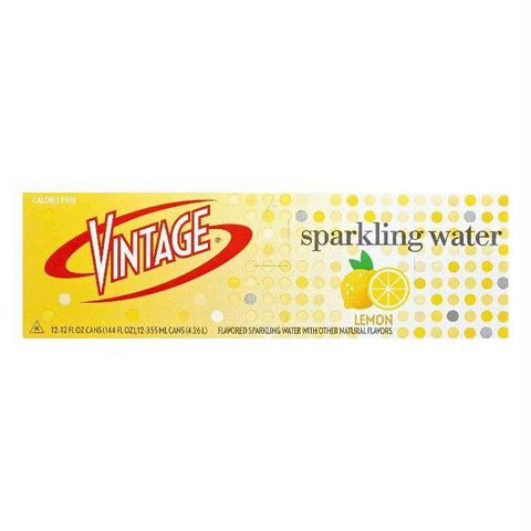 Vintage Lemon Sparkling Water, 12 ea (Pack of 2)