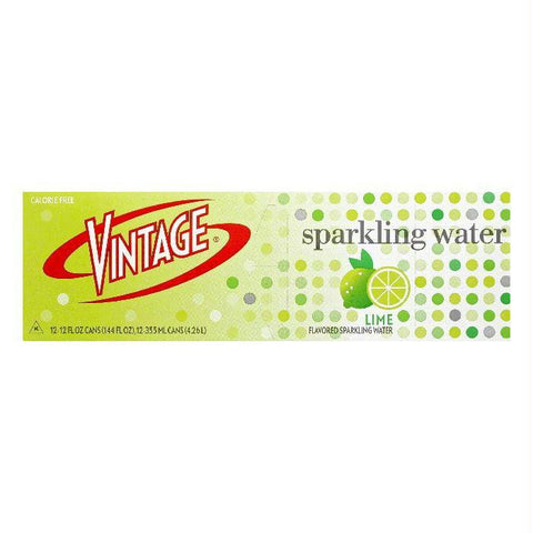 Vintage Lime Sparkling Water, 12 ea (Pack of 2)