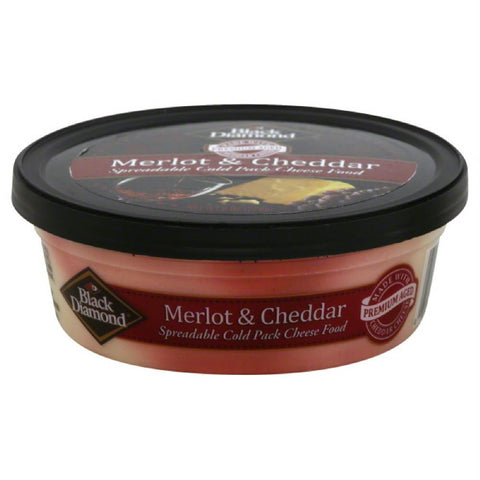 Black Diamond Merlot & Cheddar Spreadable Cheese Food, 8 Oz (Pack of 12)