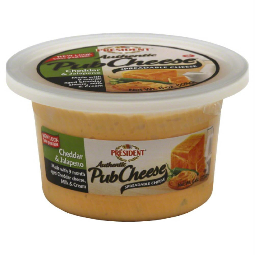 President Cheddar & Jalapeno Cheese Spread, 8 Oz (Pack of 6)