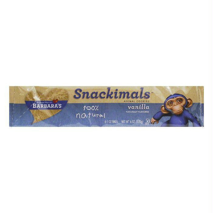 Barbara's Cookies Vanilla Snackimals Tray, 6 OZ (Pack of 6)