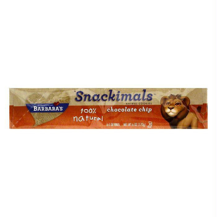 Barbara's Cookies Chocolate Chip Snackimals Tray, 6 OZ (Pack of 6)