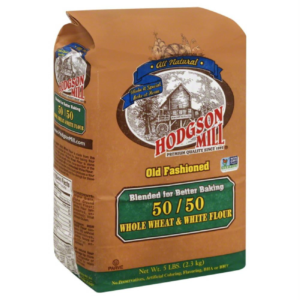 Hodgson Mill Old Fashioned Whole Wheat & White 50-50 Flour, 5 Lb (Pack of 6)