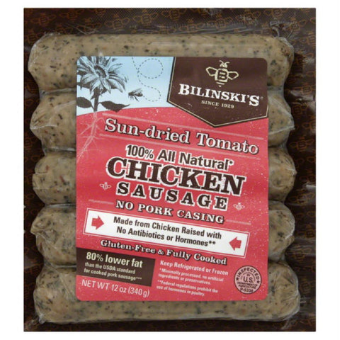 Bilinskis Sun-Dried Tomato Chicken Sausage, 12 Oz (Pack of 8)