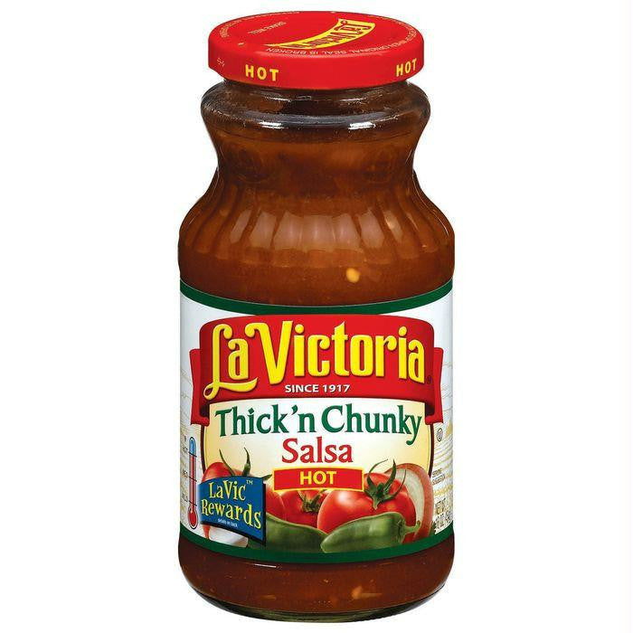 La Victoria Hot Thick'n Chunky Salsa 16 Oz  (Pack of 12)