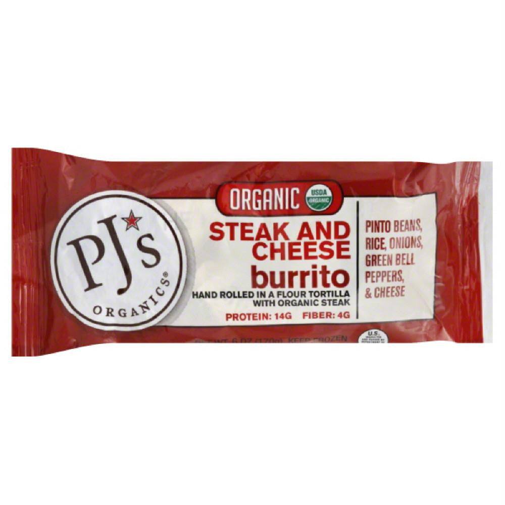 PJs Organics Steak and Cheese Organic Burritos, 6 Oz (Pack of 12)