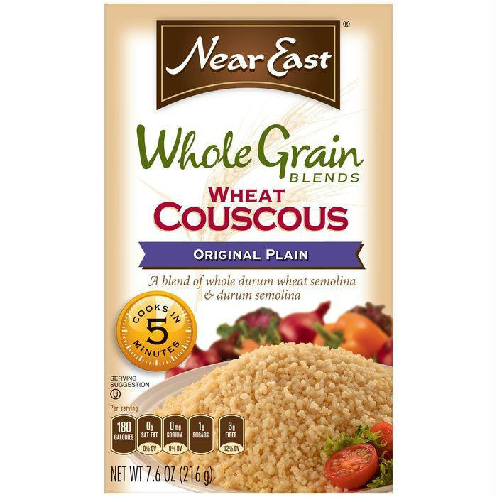 Near East Wheat Couscous Original Plain Whole Grain Blends 7.6 Oz  (Pack of 12)